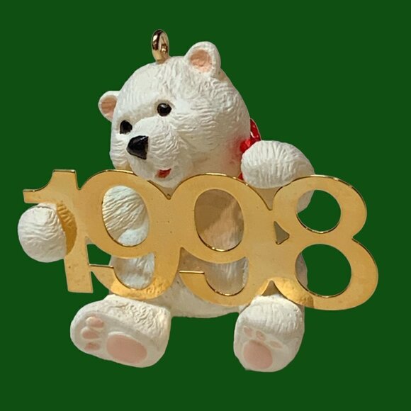 Hallmark Keepsake 1998 Fabulous Decade Series Ornament White Polar Bear 108C - Picture 3 of 6